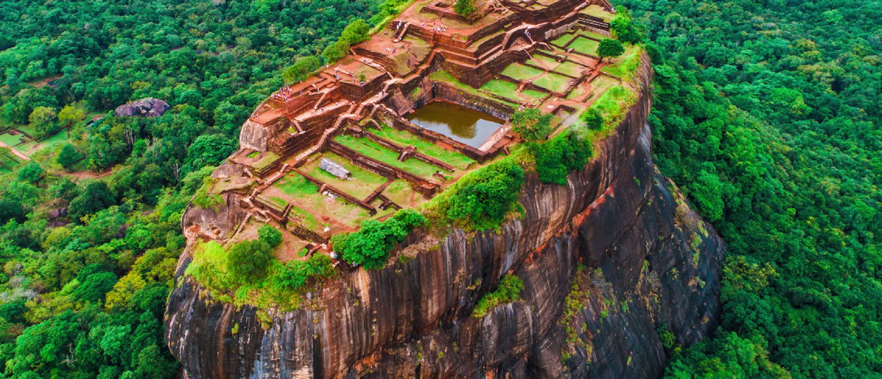 Aerial view from the top of Sigiriya